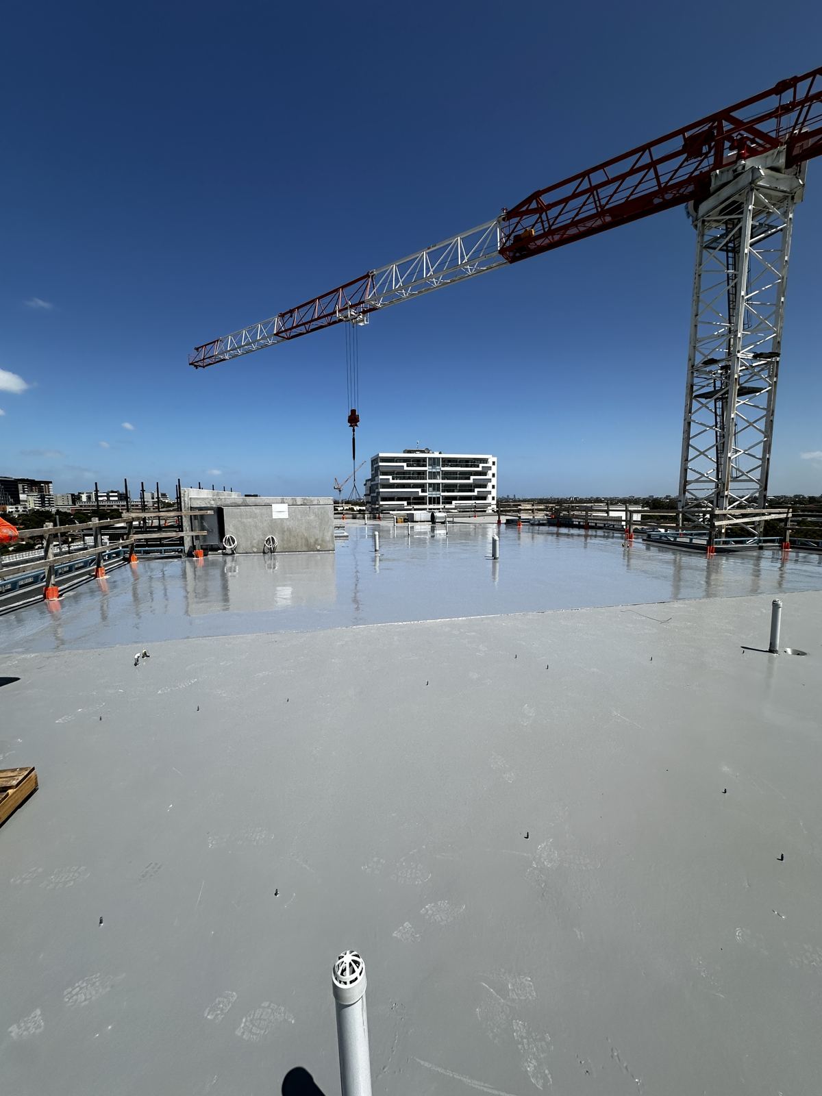 Liquid roof membrane on a high-rise rooftop, Melbourne